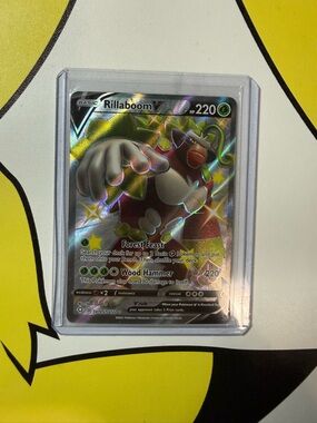 Rillaboom V Pokémon Card - Holo Rare (Green/Brown)